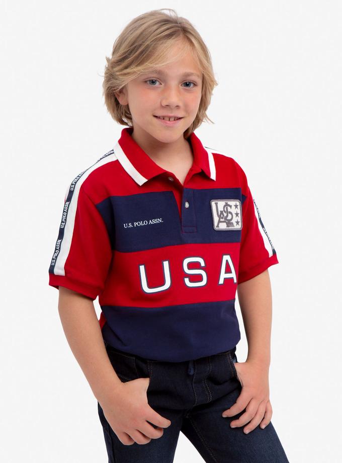 USPA BOYS USA COLORBLOCK PIQUE POLO SHIRT On Sale