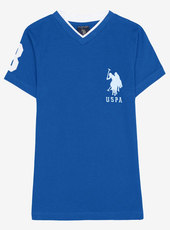 USPA BOYS V-NECK BIG LOGO T-SHIRT Free shipping