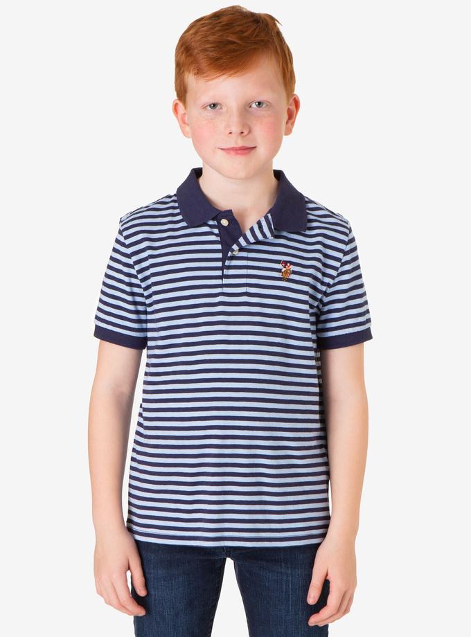 USPA BOYS YARN DYE MULTI STRIPE POLO SHIRT For Sale