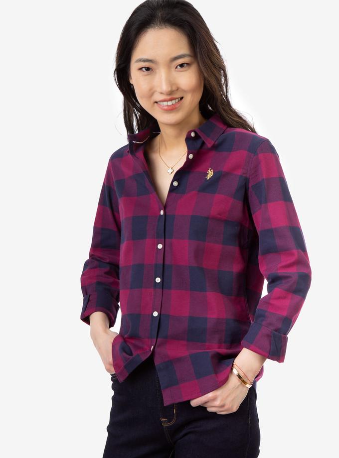 USPA BUFFALO PLAID SHIRT WITH GOLD LOGO New Arrival