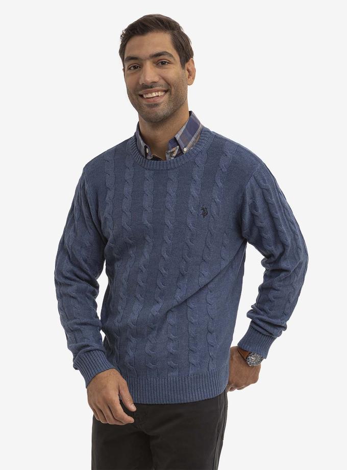 USPA CABLE CREW NECK SWEATER On Sale