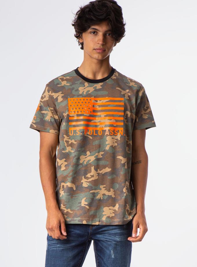 USPA CAMO FLAG CREW NECK T-SHIRT New Arrival