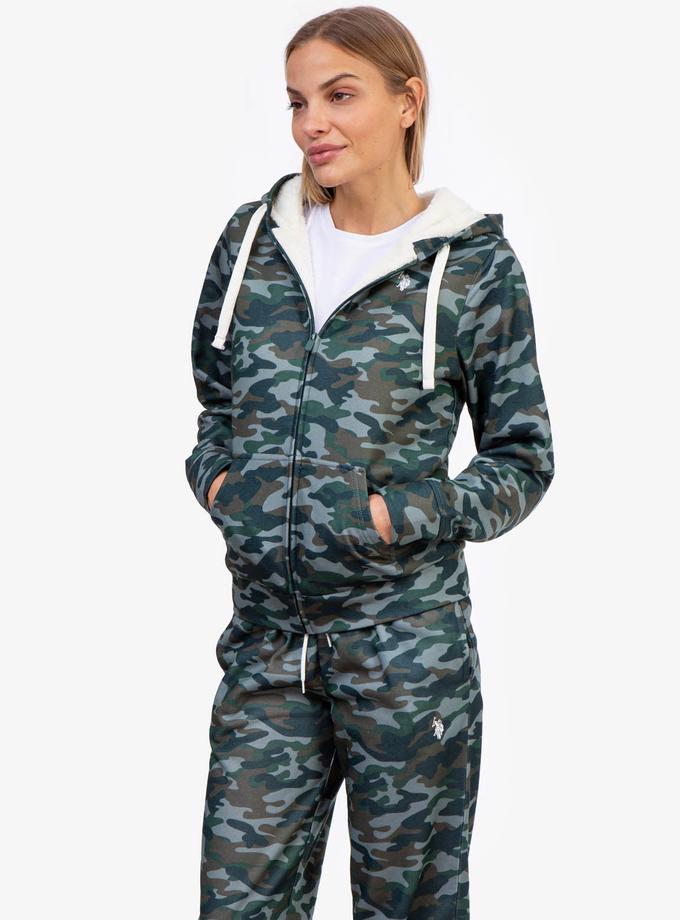 USPA CAMO SHERPA LINED ZIP HOODIE For Sale