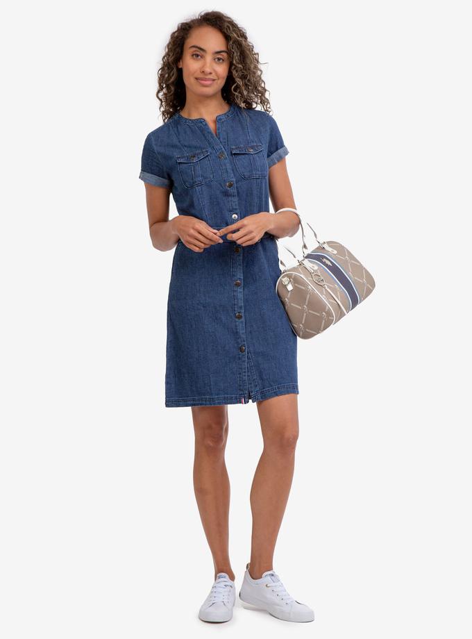 USPA CHEST POCKET BELTED WOVEN SHIRTDRESS Same Day Delivery