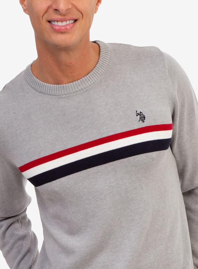 USPA CHEST STRIPE CREW NECK SWEATER Best Price