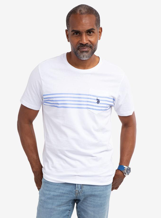 USPA CHEST STRIPE POCKET JERSEY T-SHIRT Same Day Delivery