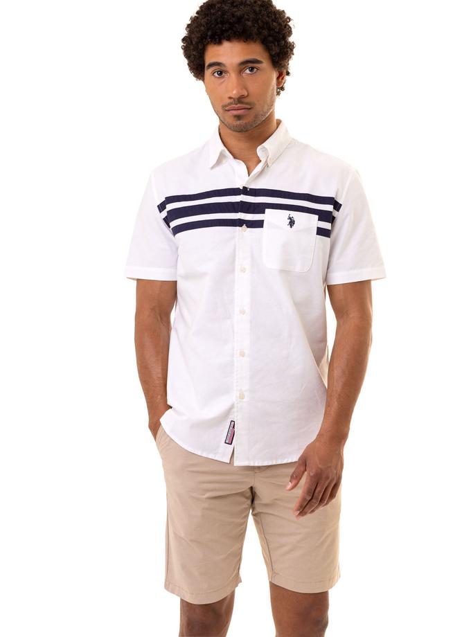 USPA CHEST STRIPE SHORT SLEEVE OXFORD SHIRT On Sale