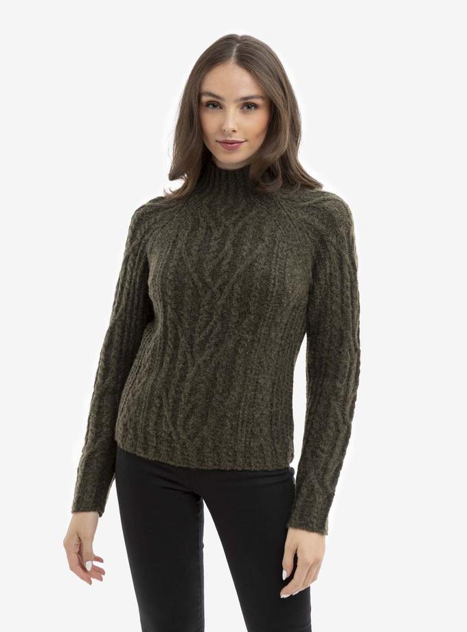 USPA CHUNKY MOCK NECK CABLE SWEATER New Arrival