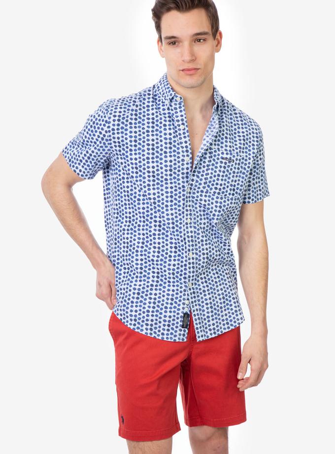 USPA CIRCLE PRINT POPLIN SHORT SLEEVE SHIRT Best Seller