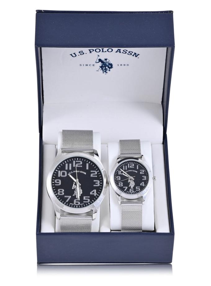 USPA CLASSIC ANALOG DIAL MESH STRAP WATCH SET On Sale