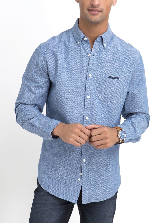 USPA CLASSIC FIT DOT SHIRT IN CANVAS Same Day Delivery