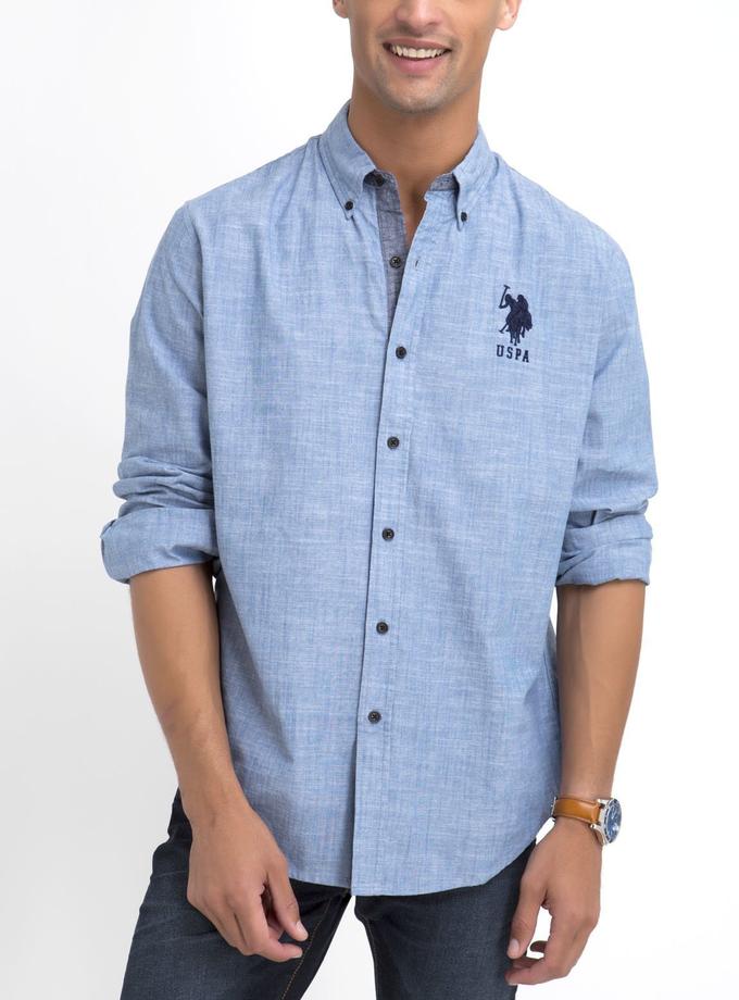 USPA CLASSIC FIT FLAG BACK SHIRT IN CANVAS On Sale