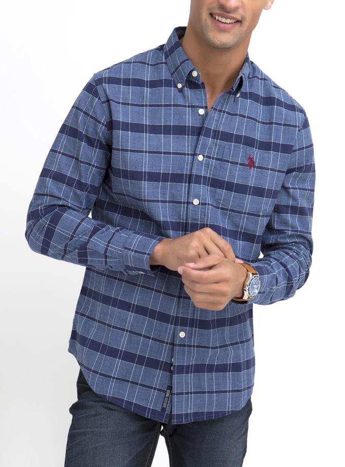 USPA CLASSIC FIT PLAID SHIRT IN SLUB OXFORD Best Seller