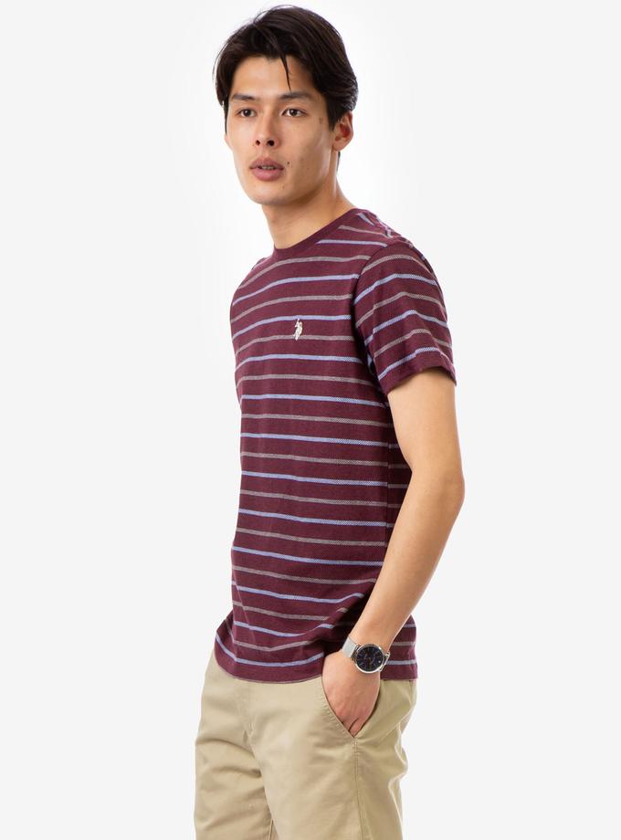 USPA CLASSIC STRIPED CREW NECK T-SHIRT High Quality