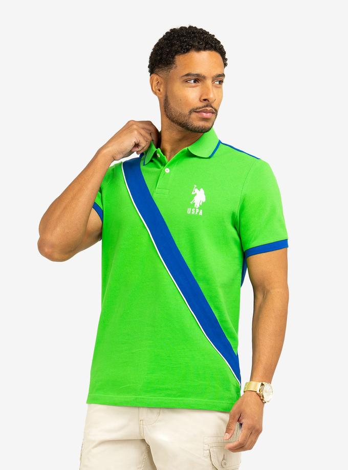 USPA COLOR BLOCK SASH FRONT PIQUE POLO SHIRT New Arrival