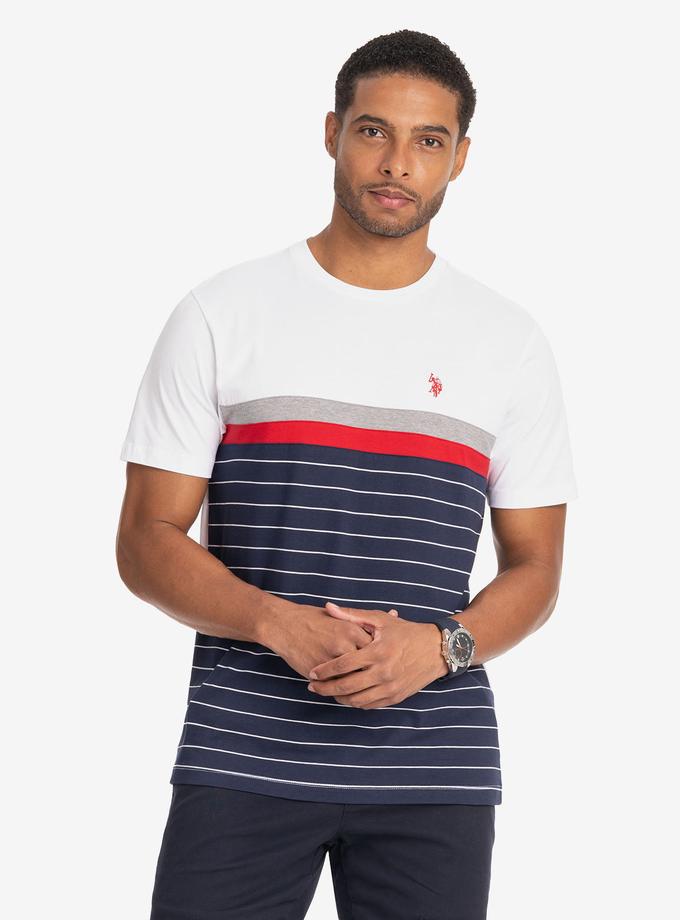 USPA COLOR BLOCK YARN DYE STRIPE T-SHIRT On Sale