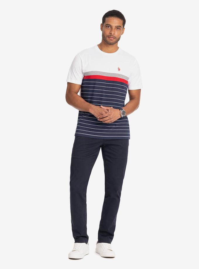 USPA COLOR BLOCK YARN DYE STRIPE T-SHIRT On Sale