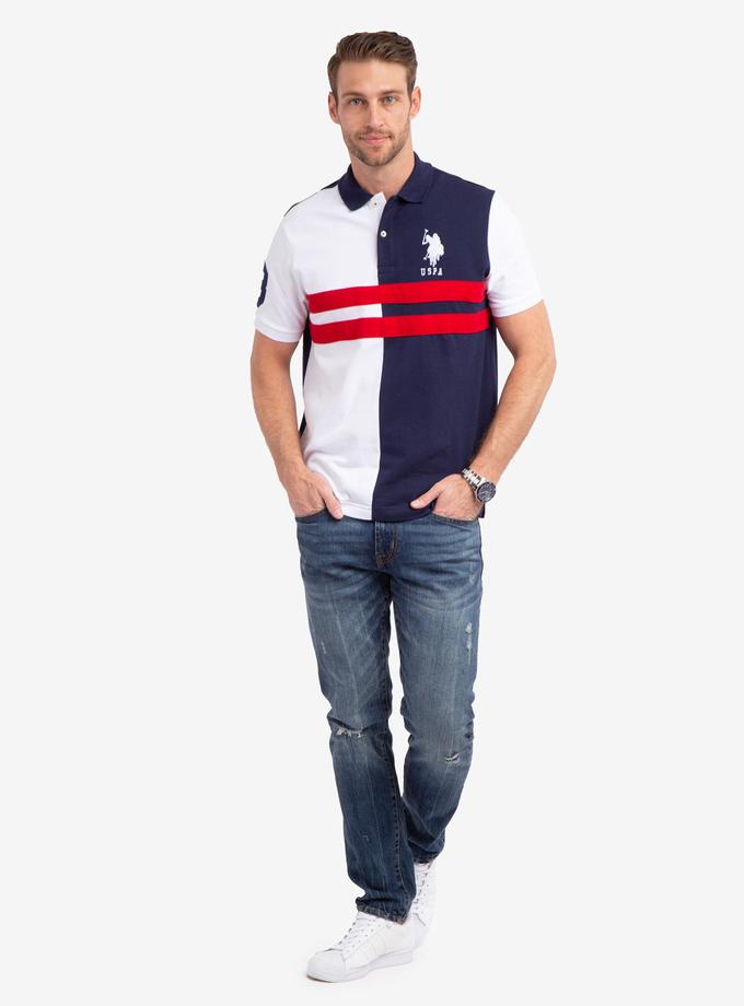 USPA COLORBLOCK CHEST STRIPE PIQUE POLO SHIRT New Arrival