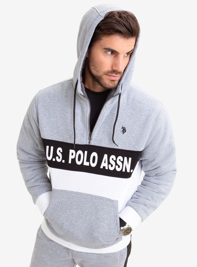 USPA COLORBLOCK FAUX SHEARLING LINED U.S. POLO ASSN. HOODIE On Sale