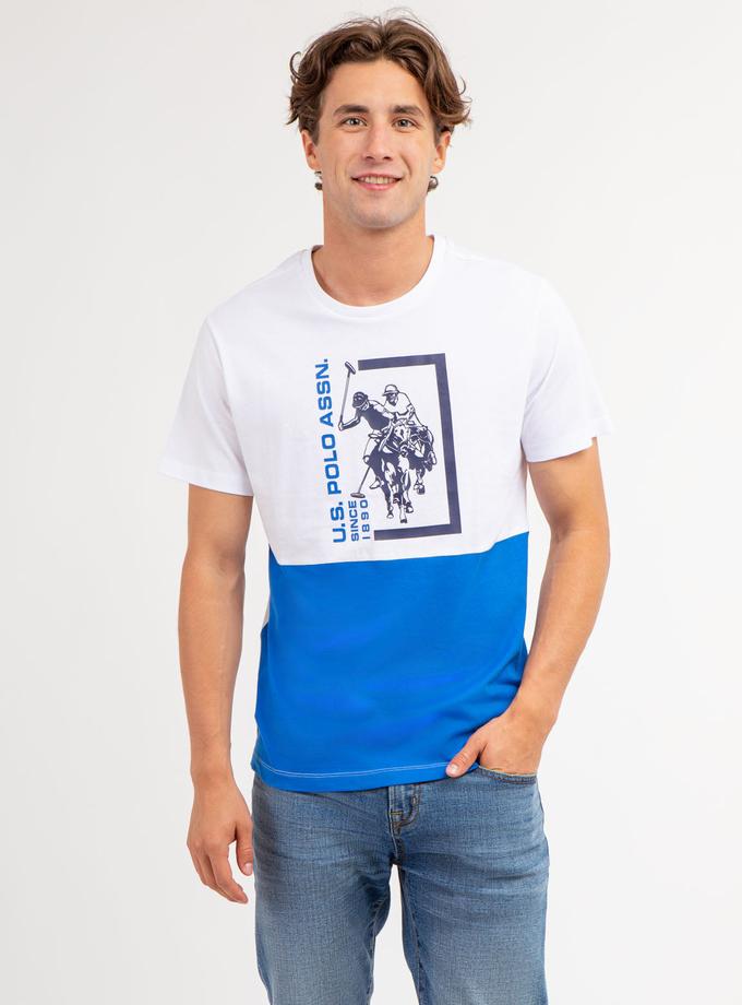 USPA COLORBLOCK GRAPHIC CREW NECK T-SHIRT For Sale