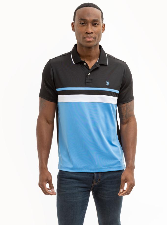 USPA COLORBLOCK JERSEY PERFORMANCE POLO SHIRT On Sale