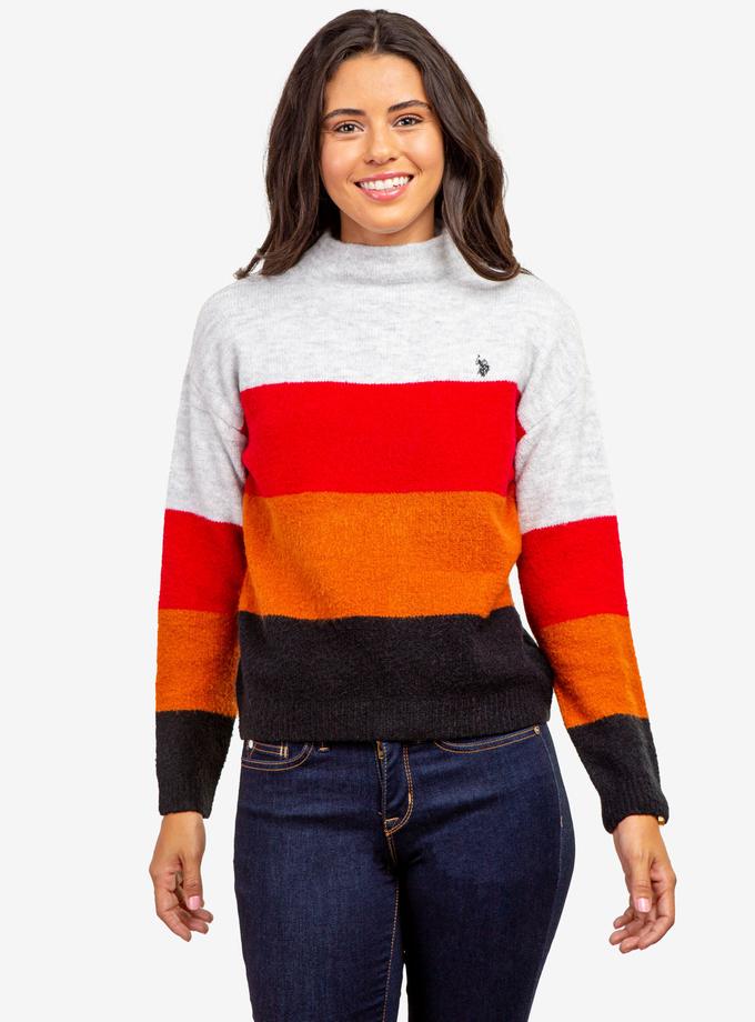 USPA COLORBLOCK MOCK NECK SWEATER New Arrival