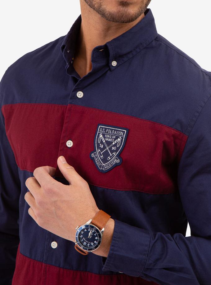 USPA COLORBLOCK PEACHED TWILL LONG SLEEVE SHIRT On Sale