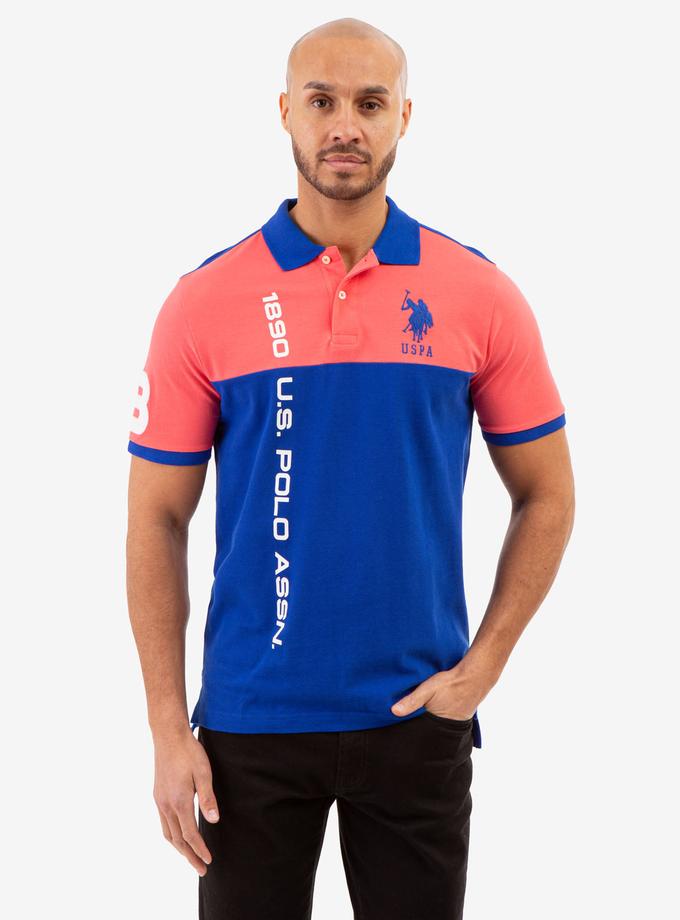 USPA COLORBLOCK PIQUE POLO SHIRT WITH GRAPHIC PRINT Same Day Delivery