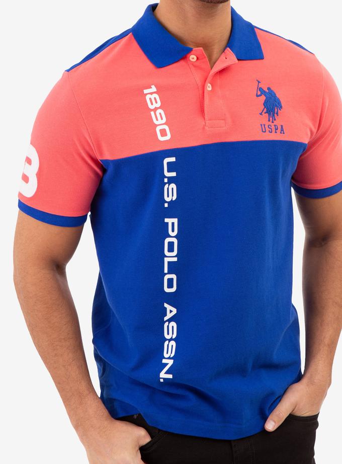 USPA COLORBLOCK PIQUE POLO SHIRT WITH GRAPHIC PRINT Same Day Delivery