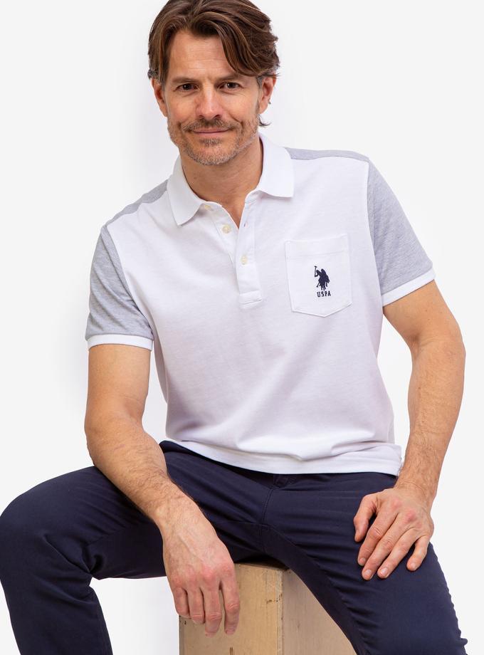 USPA COLORBLOCK PIQUE POLO SHIRT WITH POCKET For Sale