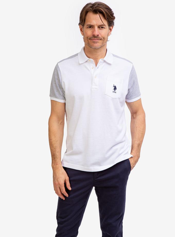 USPA COLORBLOCK PIQUE POLO SHIRT WITH POCKET For Sale