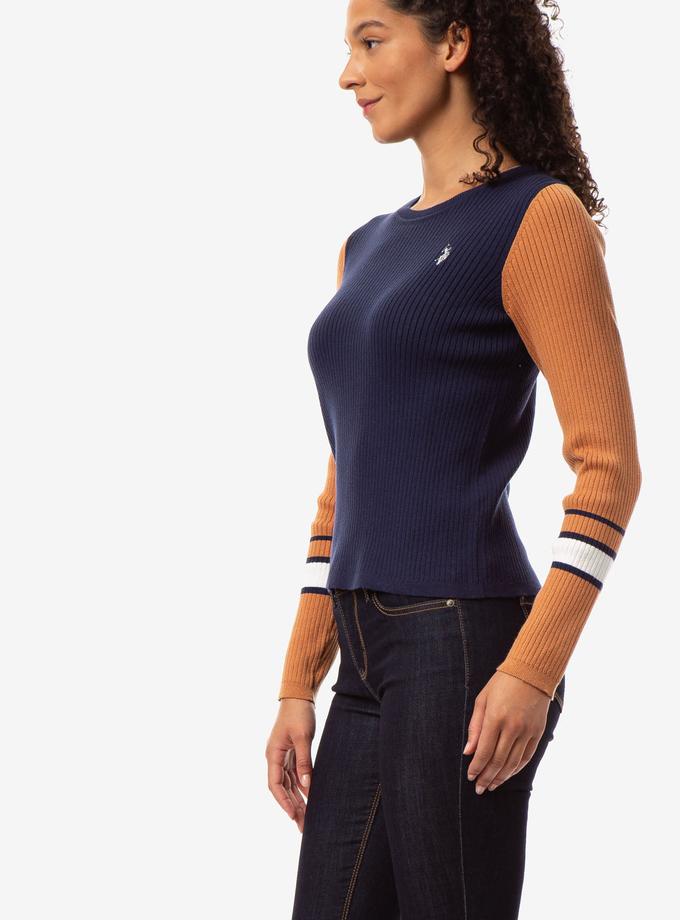 USPA COLORBLOCK RIB KNIT SWEATER Free shipping