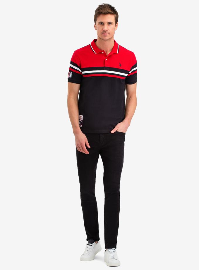 USPA COLORBLOCK STRIPE POLO SHIRT On Sale