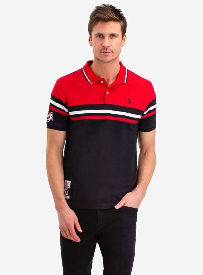 USPA COLORBLOCK STRIPE POLO SHIRT On Sale