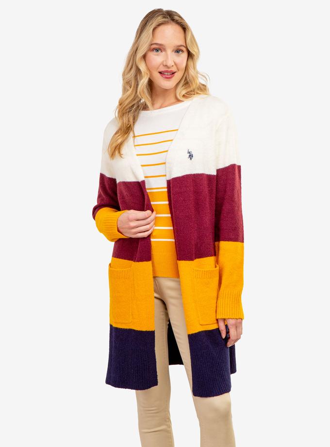 USPA COLORBLOCK TUNIC CARDIGAN SWEATER On Sale