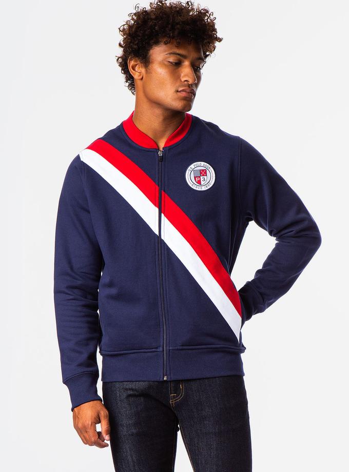 USPA COLORBLOCK USA FLEECE BOMBER JACKET High Quality