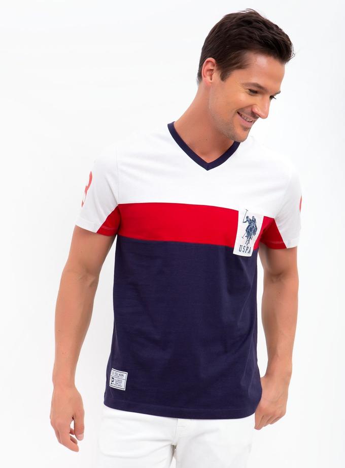 USPA COLORBLOCK V-NECK T-SHIRT On Sale