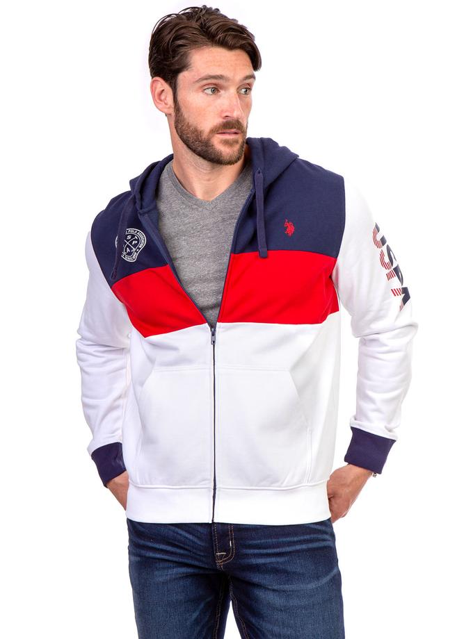 USPA COLORBLOCK ZIP HOODIE For Sale