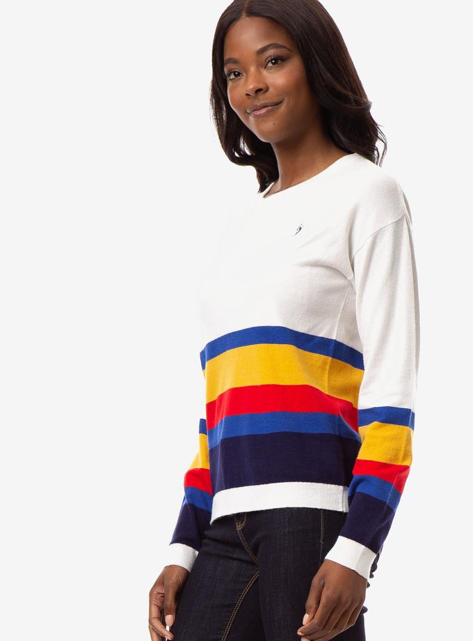 USPA COMBO STRIPE CREW NECK SWEATER Best Buy