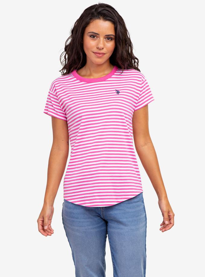 USPA CONTRAST RINGER STRIPE CREW T-SHIRT Best Buy