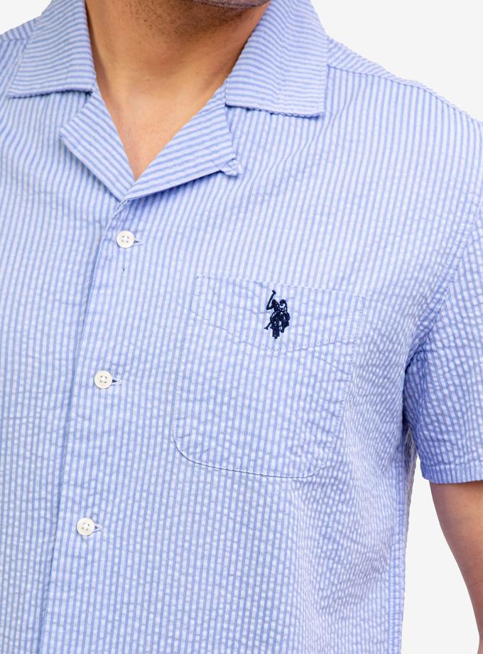 USPA CONVERTIBLE COLLAR SEERSUCKER STRIPE SHIRT Best Seller