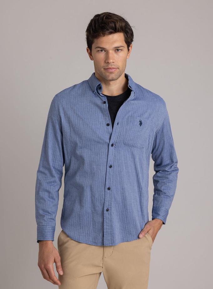 USPA COTTON HERRINGBONE TWILL LONG SLEEVE SHIRT On Sale