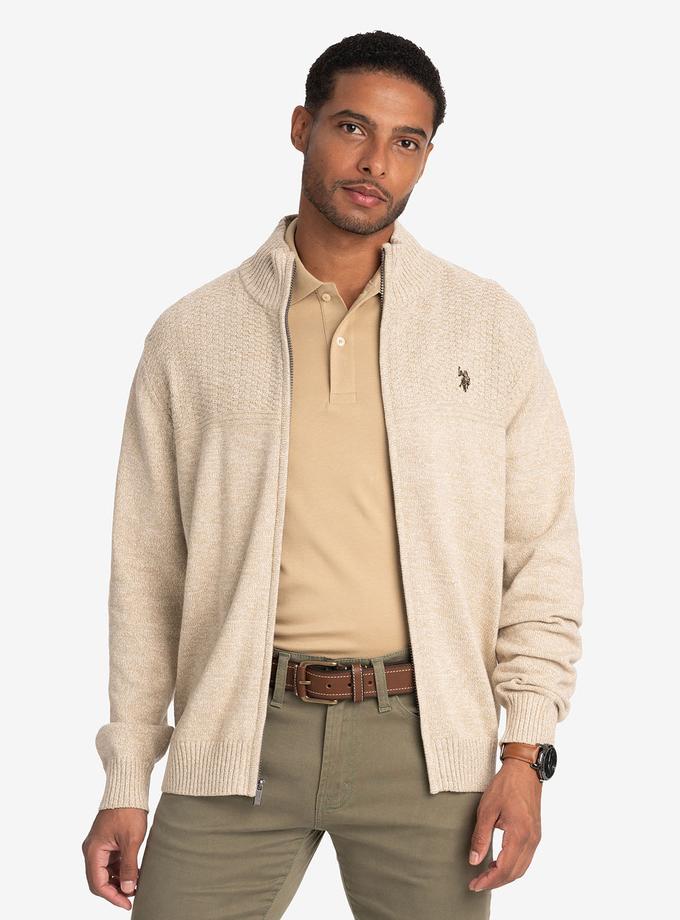 USPA COTTON MARL FULL ZIP SWEATER New Arrival