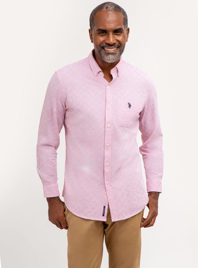 USPA COTTON YARN DYE DOBBY PATTERN SHIRT Same Day Delivery