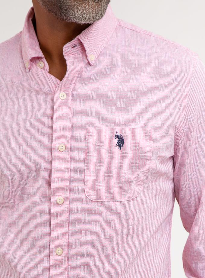 USPA COTTON YARN DYE DOBBY PATTERN SHIRT Same Day Delivery