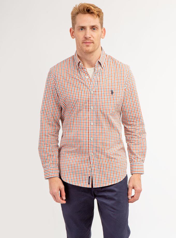 USPA COTTON YARN DYE PEACHED POPLIN PLAID SHIRT New Arrival