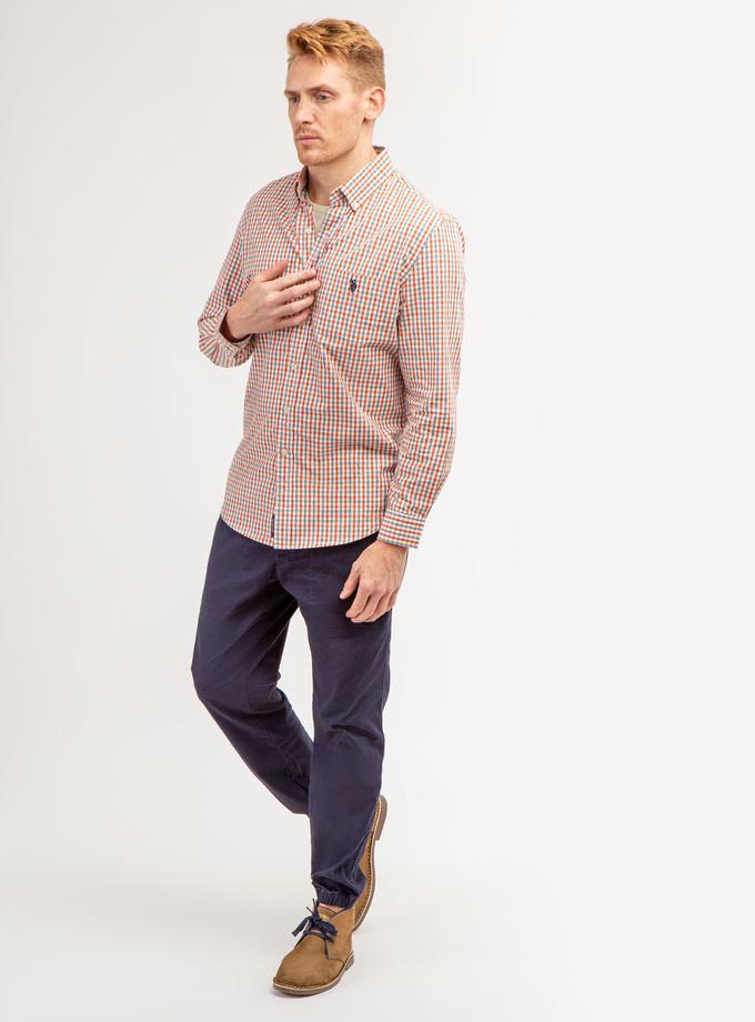 USPA COTTON YARN DYE PEACHED POPLIN PLAID SHIRT New Arrival