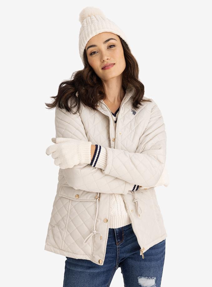 USPA COZY QUILTED HOODED COAT For Sale