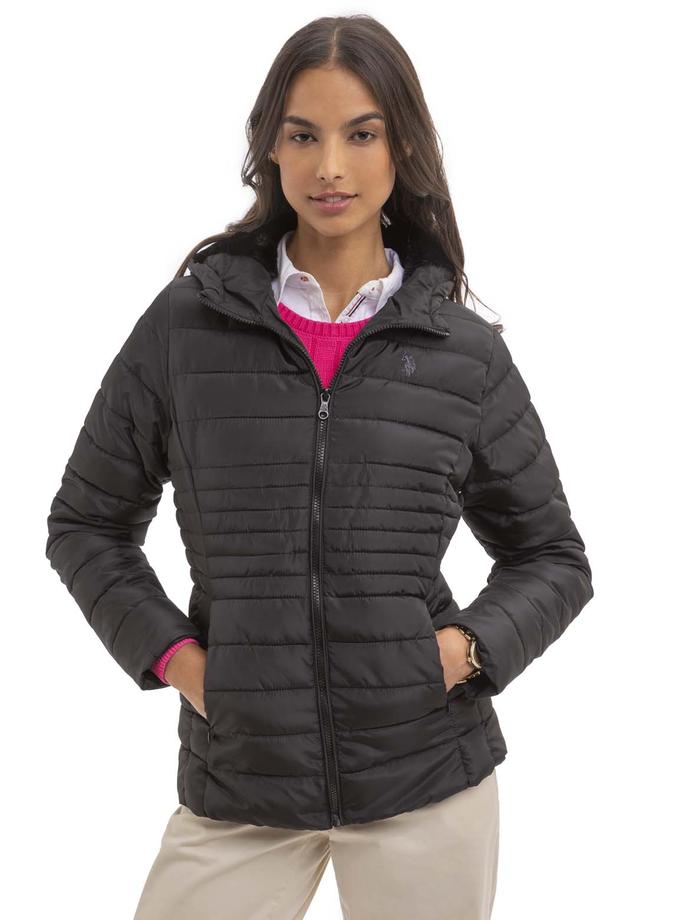 USPA COZY QUILTED HOODED PUFFER JACKET Free shipping