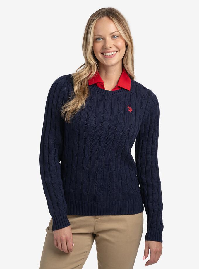 USPA CREW NECK CABLE PULLOVER SWEATER Best Price